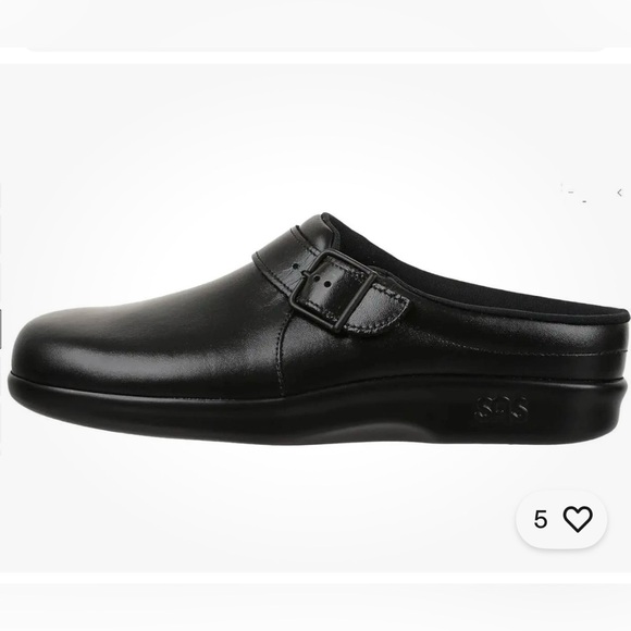 SAS Clog slip on Classic Black Leather Loafers - Picture 2 of 10